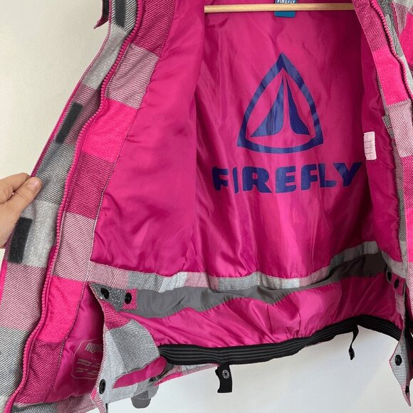 Aqua base Elite Firefly Girls Size Medium Pink Gray Hooded Ski Snow Jacket Shell - Picture 10 of 12